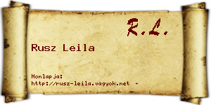 Rusz Leila névjegykártya